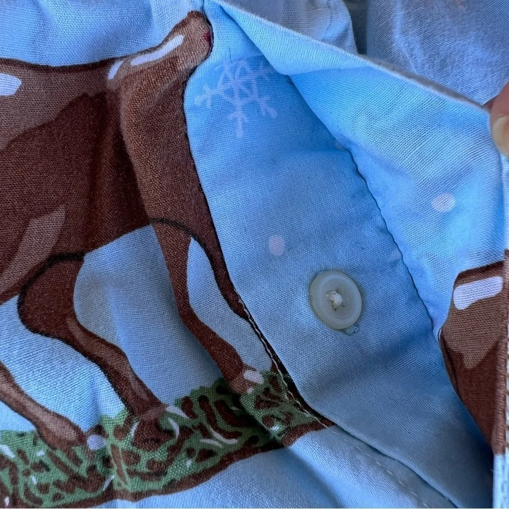 Y2K Nick & Nora Chocolate Moose Whipped Cream Cotton Pajama Set HTF Blue Tag Med
